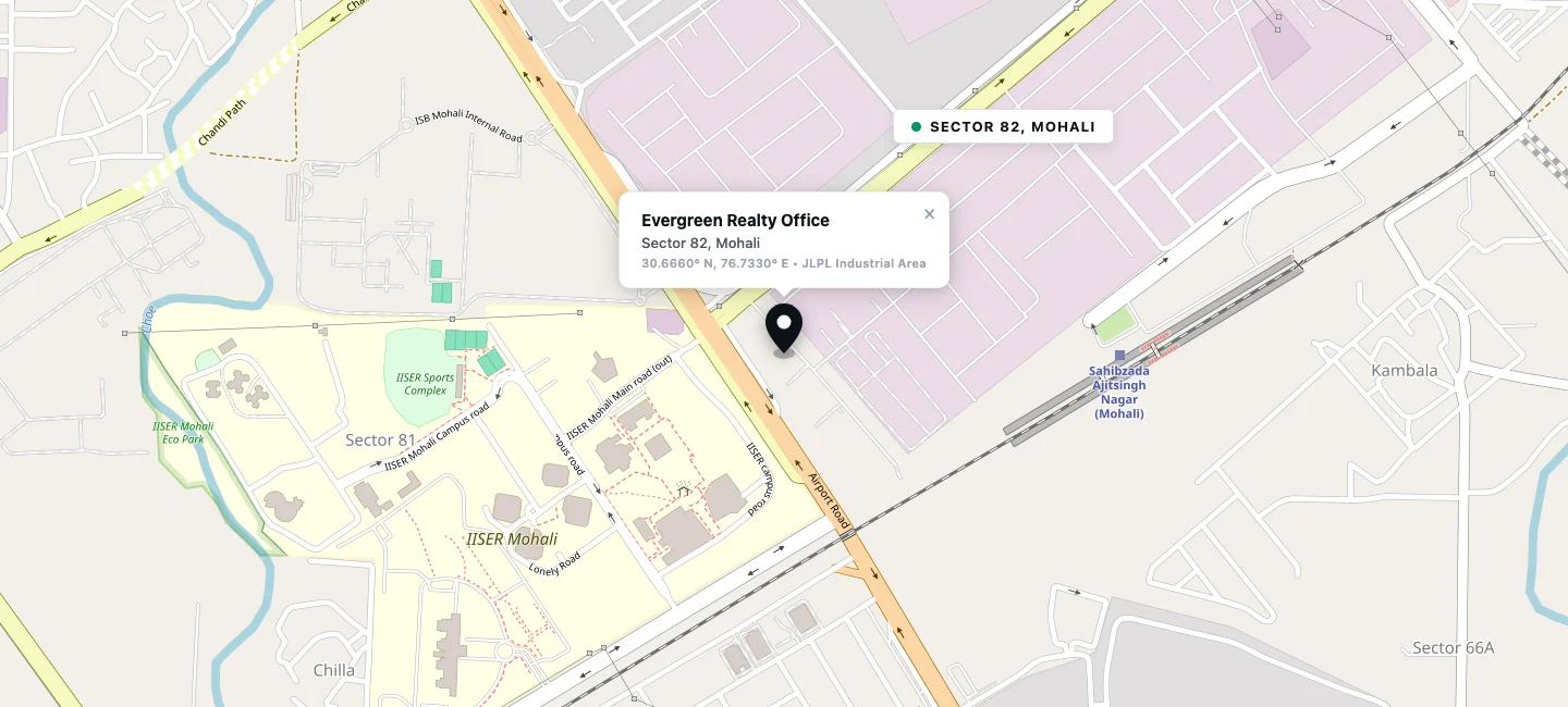 Evergreen Realty Office Map - Sector 82, Mohali